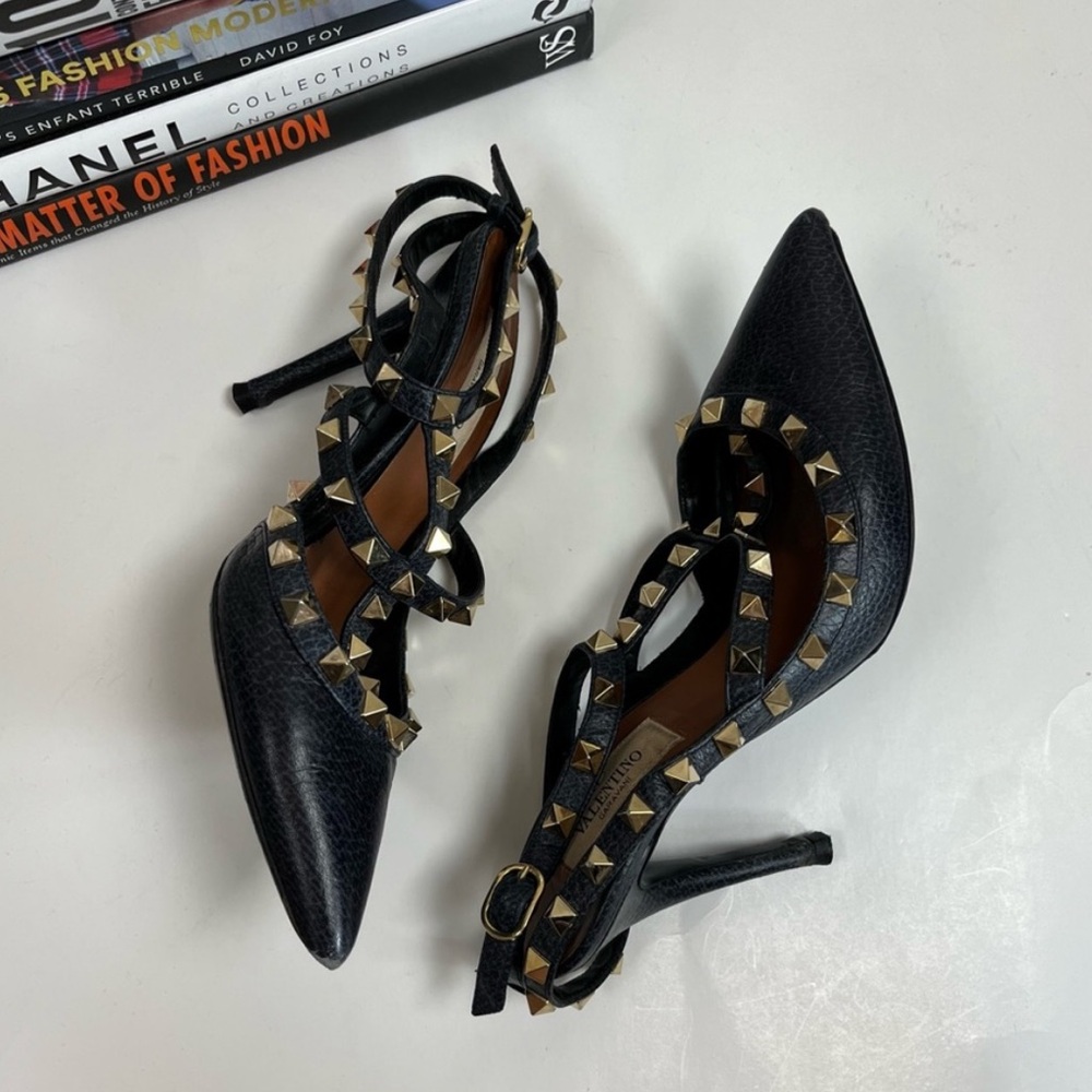 Valentino Garavani Rockstud Heels Ankle Strap Pumps - Picture 11 of 16